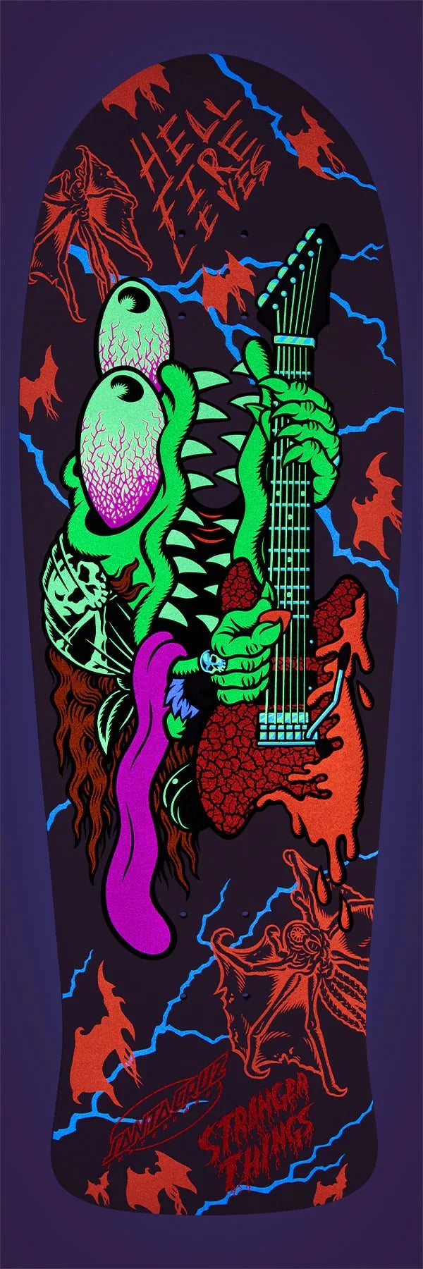 10.1in Stranger Things Meek Eddie Slasher Reveal Santa Cruz Skateboard Deck - SkateTillDeath.com