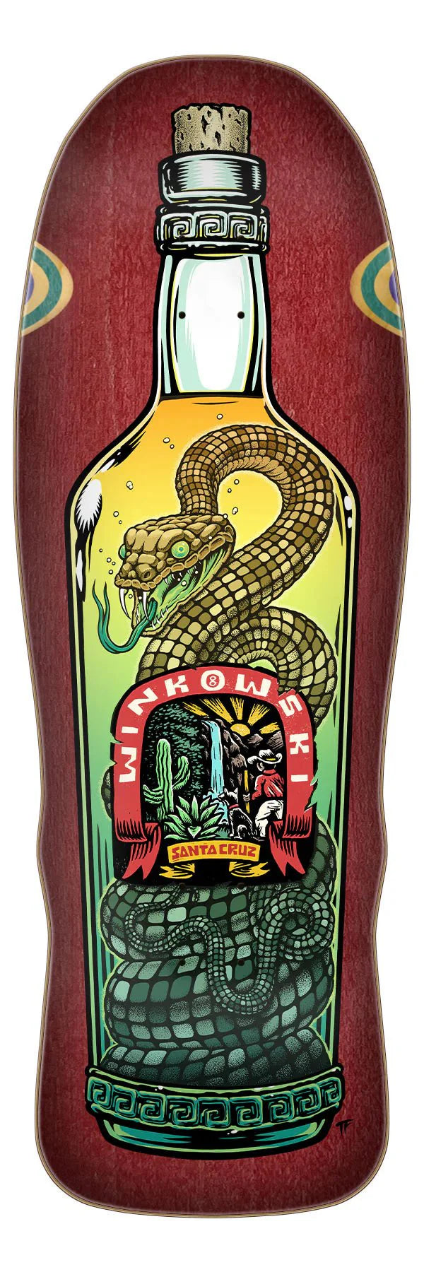 10.35in Winkowski Agave Snake Santa Cruz Shaped Skateboard Deck - SkateTillDeath.com