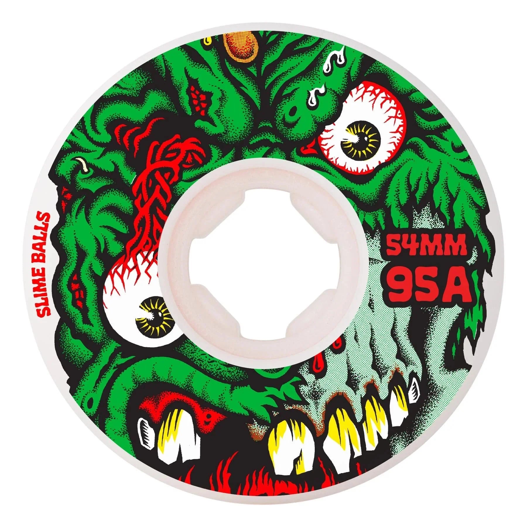 54mm Roskopp Face Two Reissue 95a Hardline Slime Balls Skateboard Wheels - SkateTillDeath.com