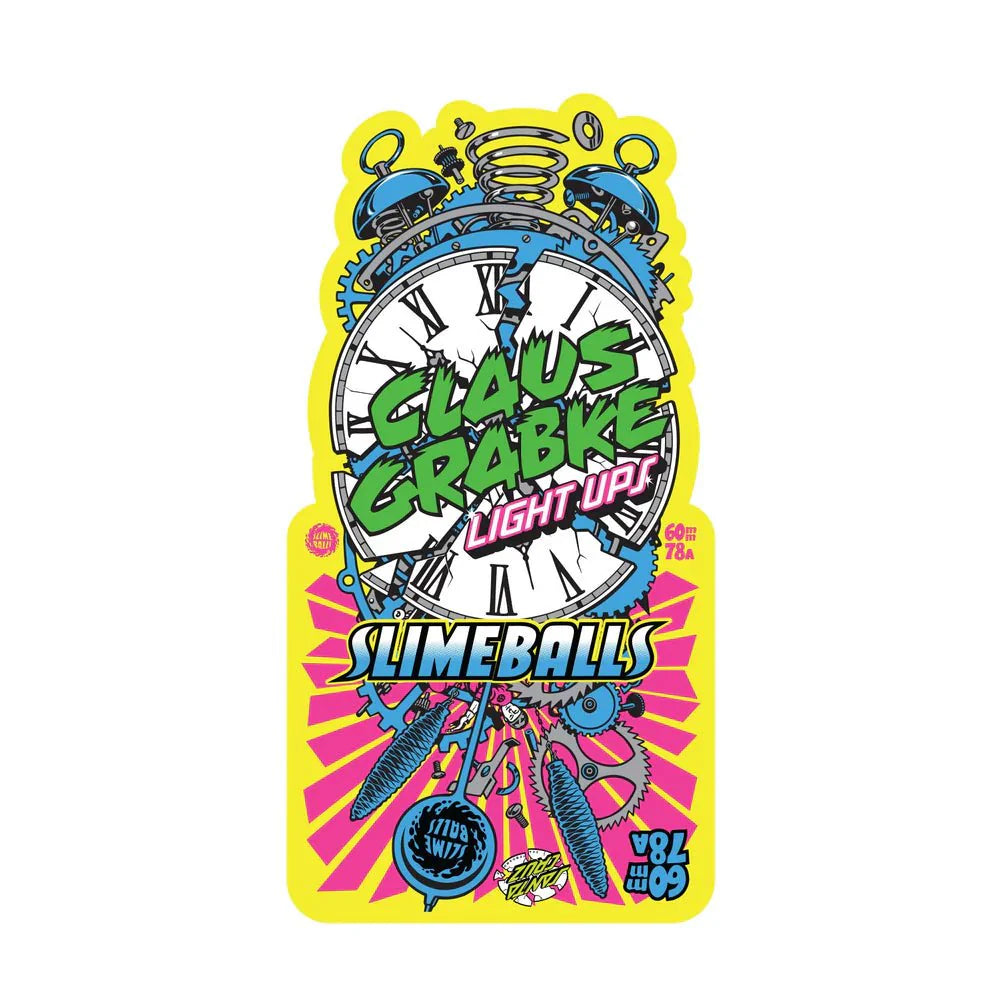 60mm Claus Grabke Exploding Clock Blacklight 78a Slime Balls Light Ups Skateboard Wheels - SkateTillDeath.com