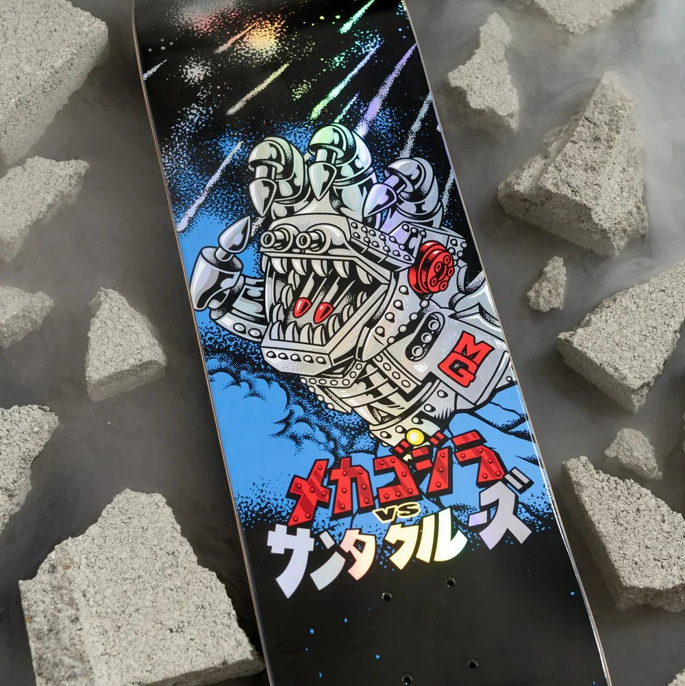 8.00in Godzilla Mecha Hand Santa Cruz Skateboard Deck - SkateTillDeath.com