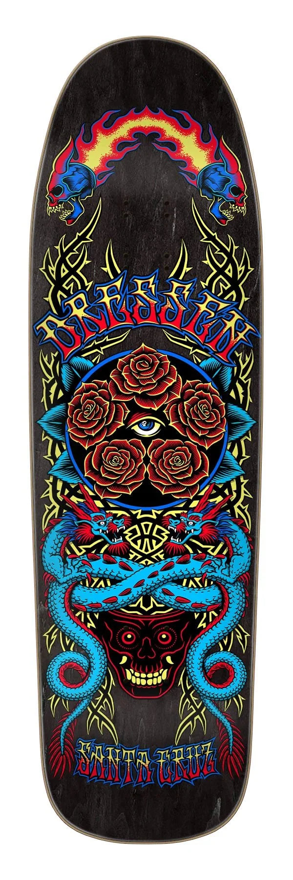 9.30in Eric Dressen Rose Crew Five Santa Cruz Shaped Skateboard Deck - SkateTillDeath.com