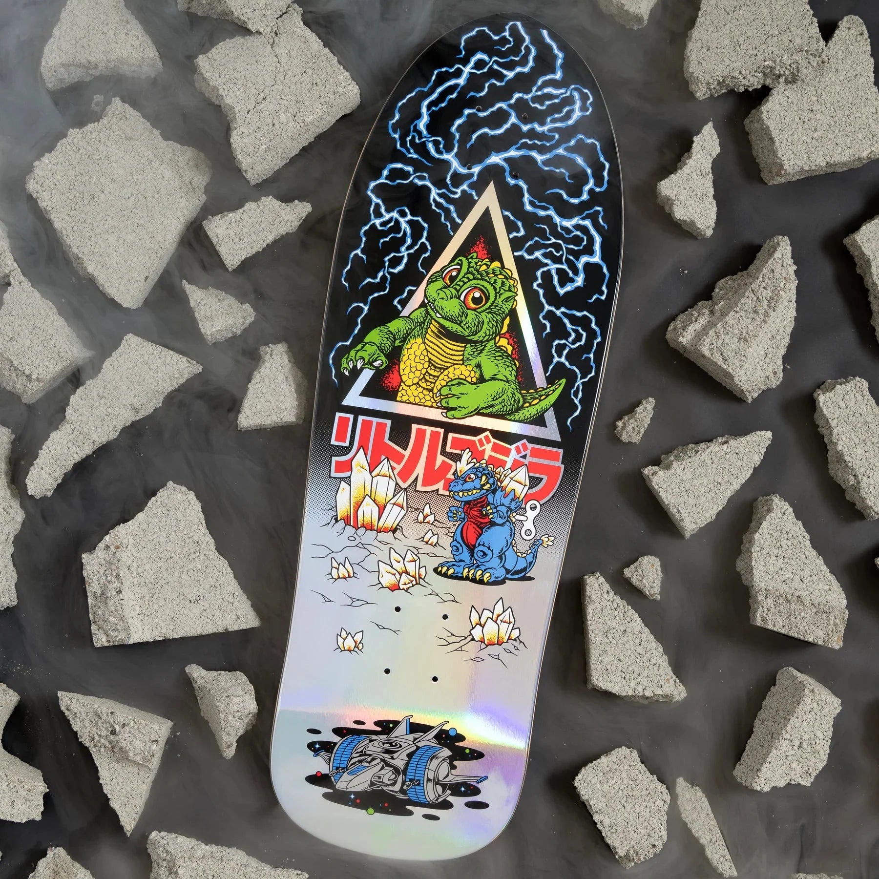 9.89in Godzilla Jr. Natas Santa Cruz Skateboard Deck - SkateTillDeath.com