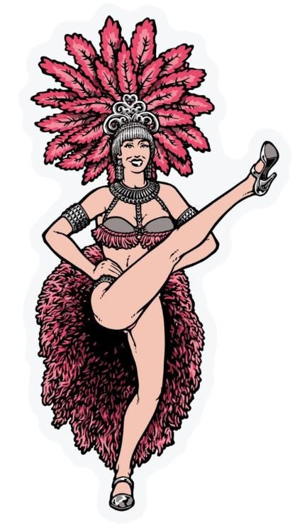 Blind Brian Lotti Showgirls sticker - SkateTillDeath.com