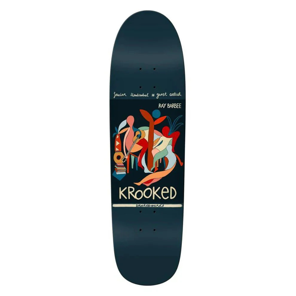 Krooked Skateboard Deck Barbee Little Postcards Indigo 8.88" - SkateTillDeath.com