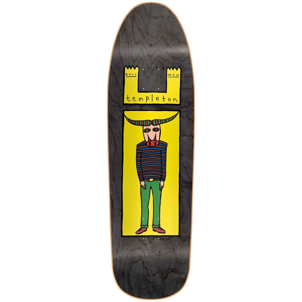 New Deal Skateboards Templeton Bullman Screenprinted Black Veneer Deck 9.35" - SkateTillDeath.com
