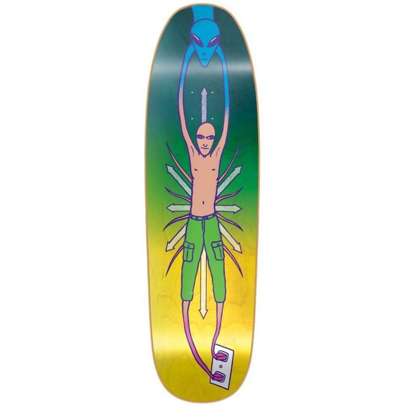 NEW DEAL VALLELY ALIEN NEON HEAT TRANSFER 9.18” OLD SCHOOL SKATEBOARD DECK - SkateTillDeath.com