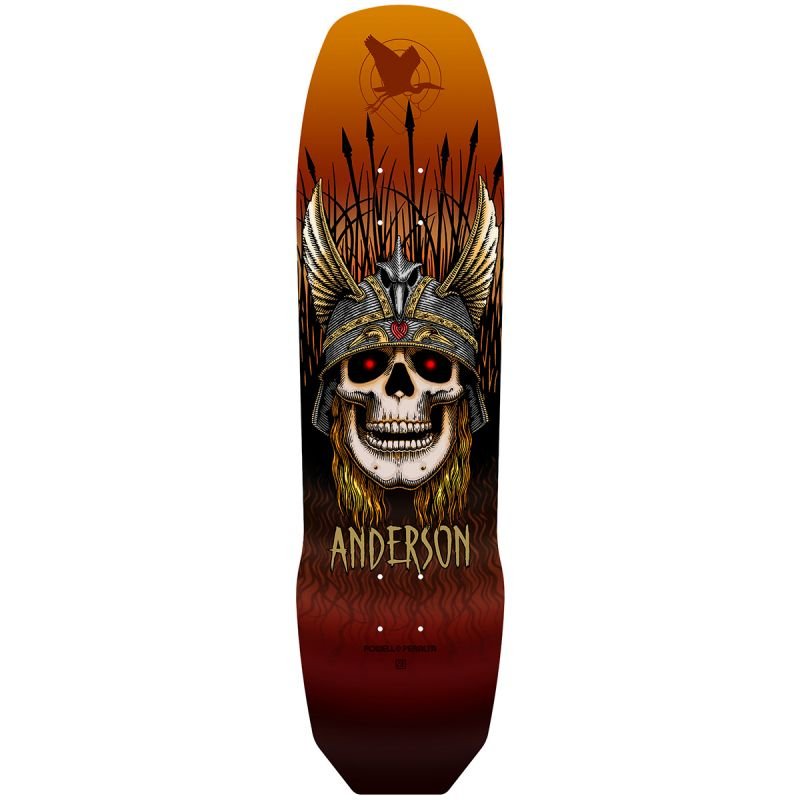 POWELL PERALTA ANDY ANDERSON HERON SKULL SKATEBOARD DECK RUST SHAPE 289 8.45 - SkateTillDeath.com