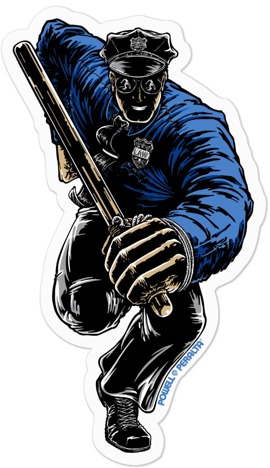 Powell Peralta Chris Senn Cop Single Sticker - SkateTillDeath.com