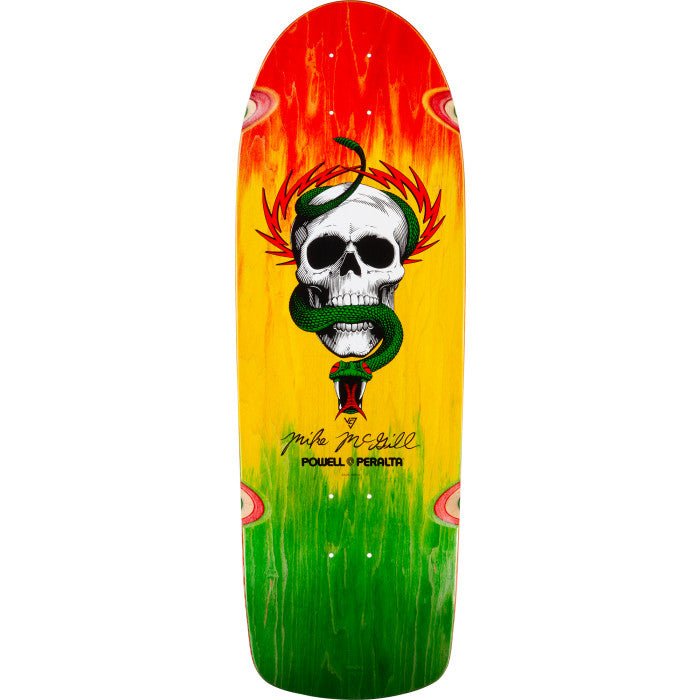 Powell Peralta Mike McGill Skull & Snake Skateboard Deck Rasta Fade - 10 x 30.125 - SkateTillDeath.com
