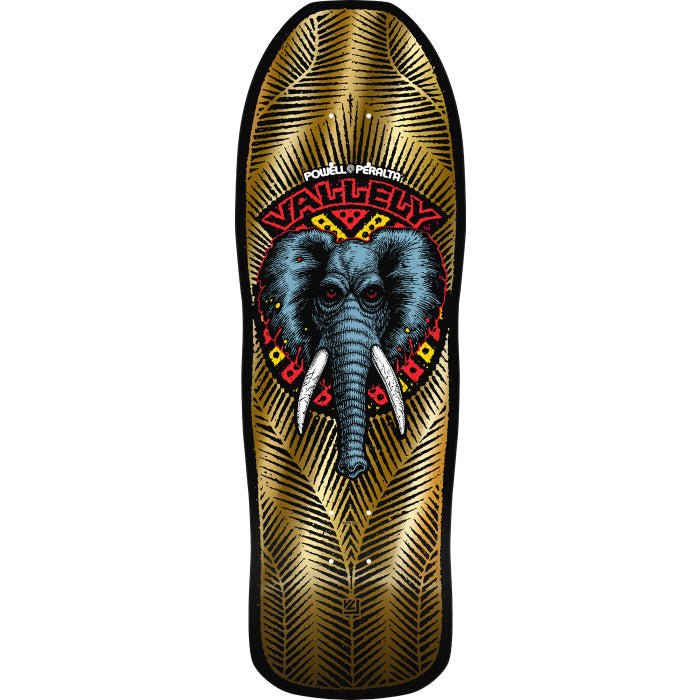 Powell Peralta Mike Vallely Elephant Reissue Skateboard Deck Gold Foil - 10 x 30 - SkateTillDeath.com