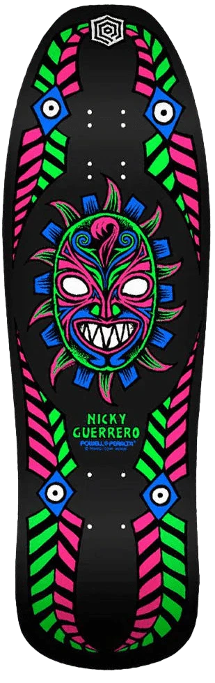 Powell Peralta Nicky Guerrero Mask Skateboard Deck Blacklight - 10 x 31.75 - SkateTillDeath.com