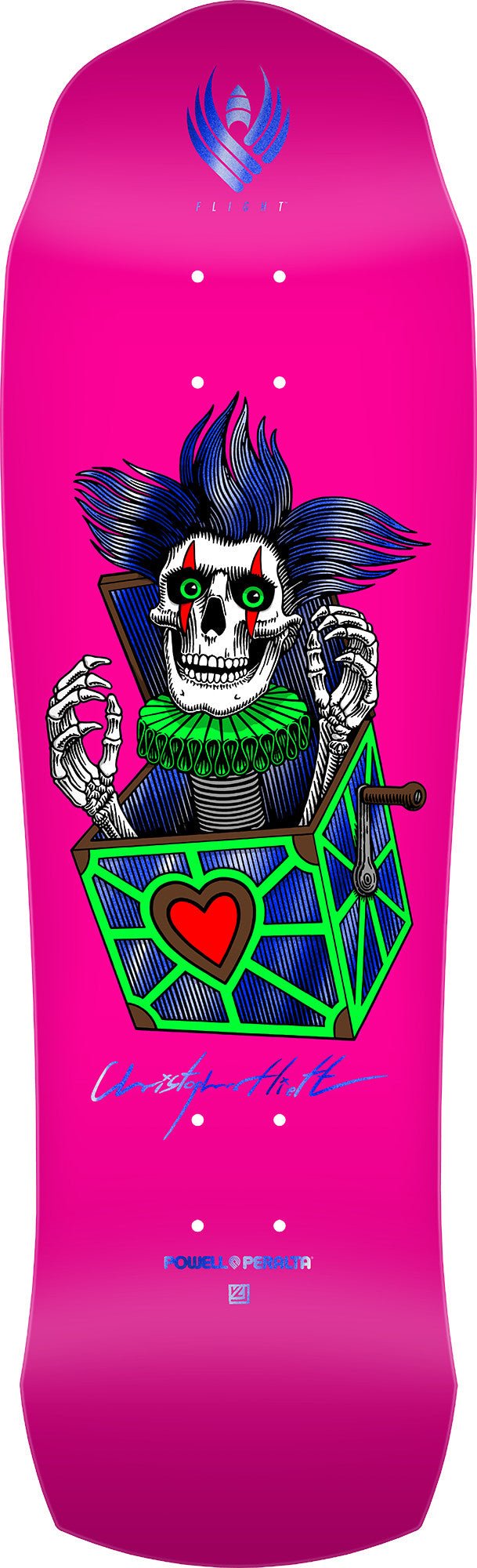 Powell Peralta Pro Chris Hiett Skull FLIGHT Skateboard Deck - 9.5 x 31.13 - SkateTillDeath.com