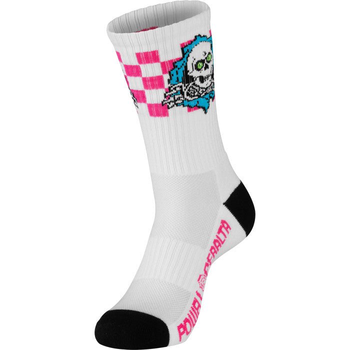 Powell Peralta Ripper Cotton Socks Checker Blue/Pink/White - SkateTillDeath.com