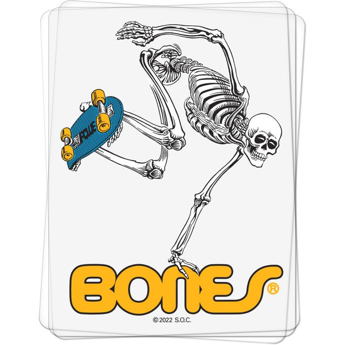 Powell Peralta Skateboarding Skeleton Sticker Clear 4" - SkateTillDeath.com