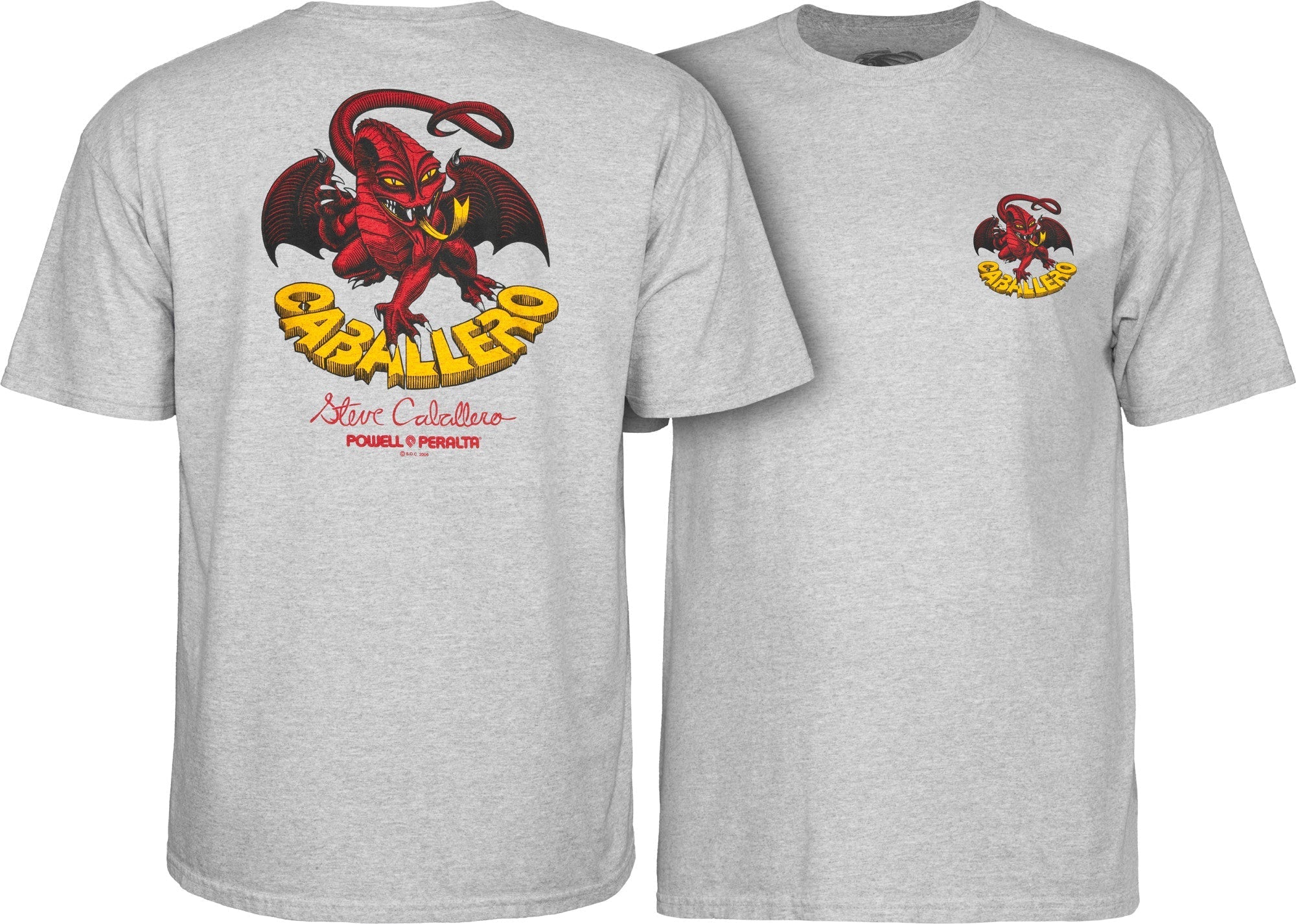 Powell Peralta Steve Caballero Dragon II T-shirt - Sport Grey - SkateTillDeath.com