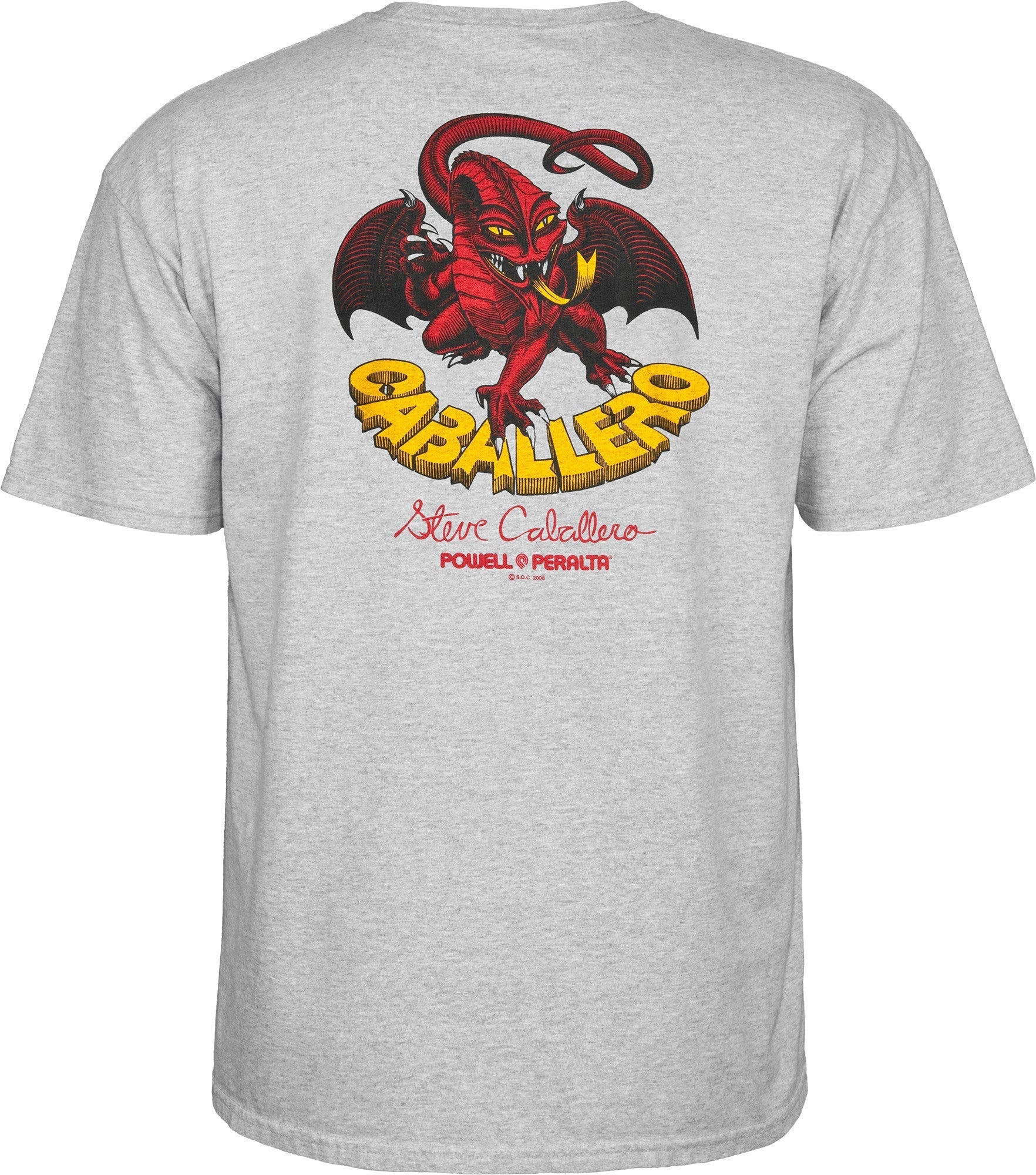 Powell Peralta Steve Caballero Dragon II T-shirt - Sport Grey - SkateTillDeath.com