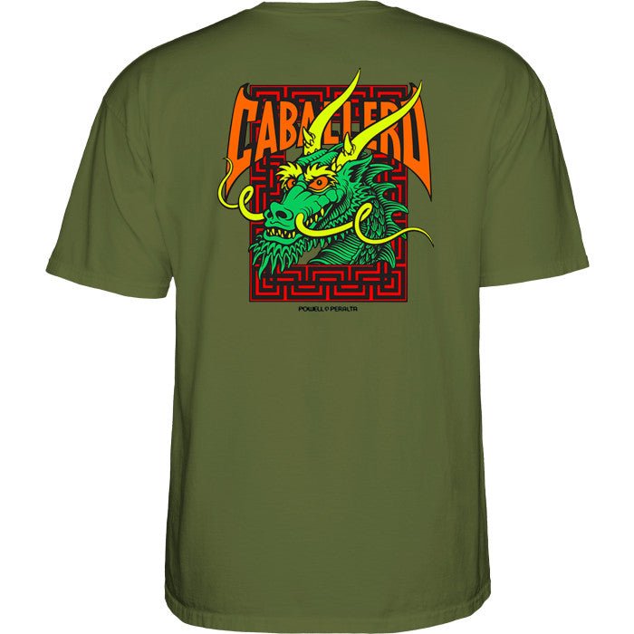 Powell Peralta Steve Caballero Street Dragon T- Shirt Military Green - SkateTillDeath.com
