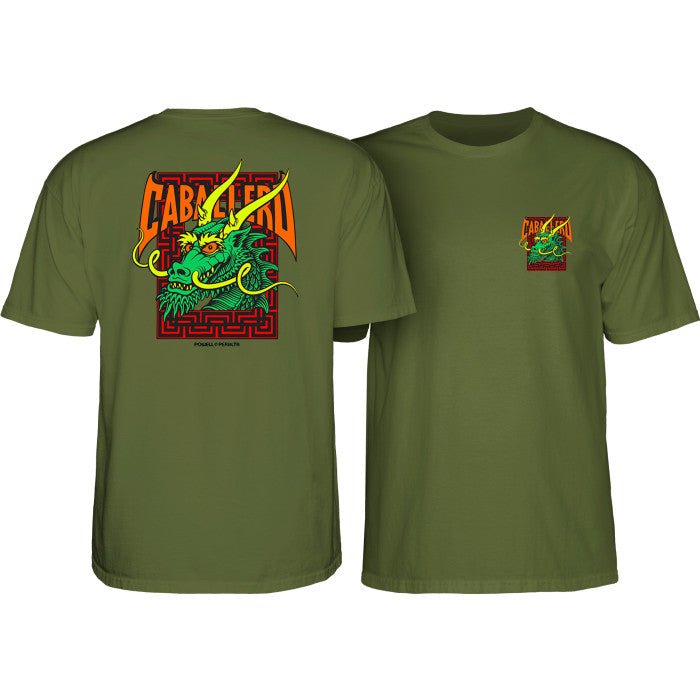 Powell Peralta Steve Caballero Street Dragon T- Shirt Military Green - SkateTillDeath.com
