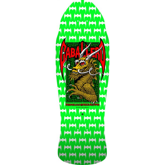 Powell Peralta Steve Caballero Street Reissue Skateboard Deck Green/White - 9.625 x 29.75 - SkateTillDeath.com