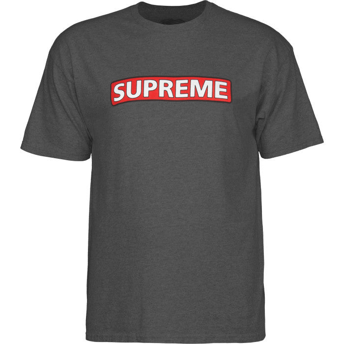 Powell Peralta Supreme T-Shirt Charcoal Heather - SkateTillDeath.com