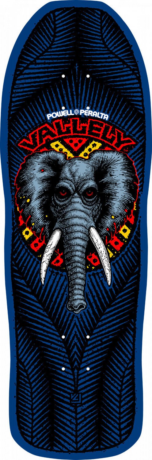 Powell Peralta Vallely Elephant Skateboard Deck Navy - 9.85 x 30 - SkateTillDeath.com