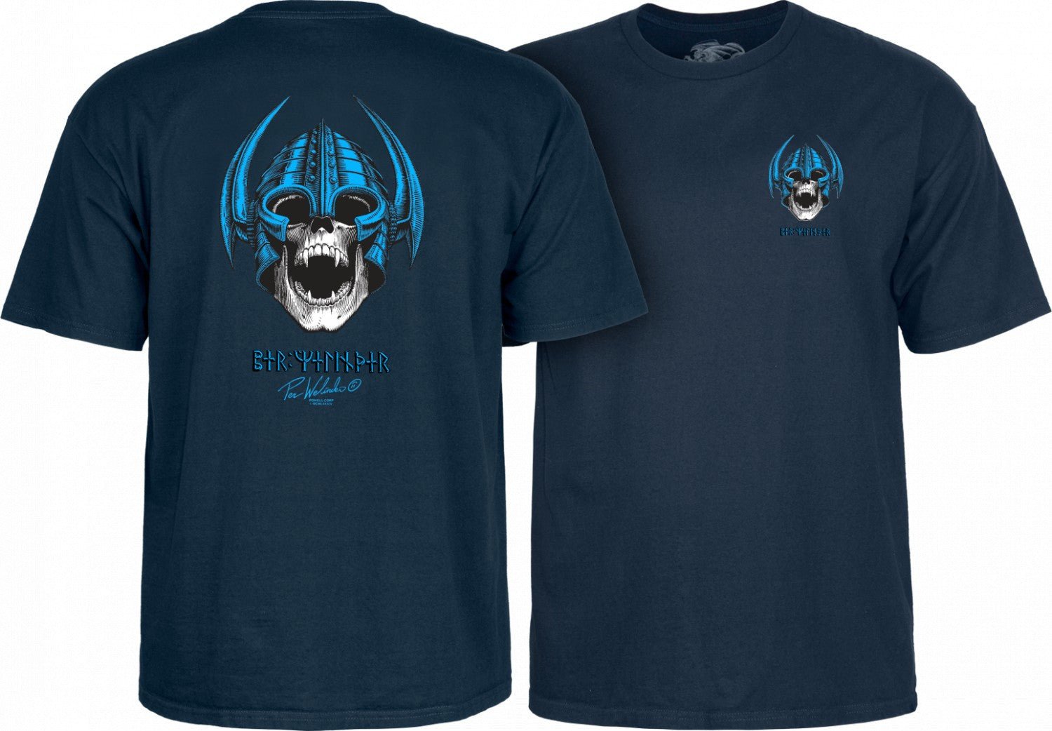 Powell Peralta Welinder Nordic Skull T-shirt Navy - SkateTillDeath.com