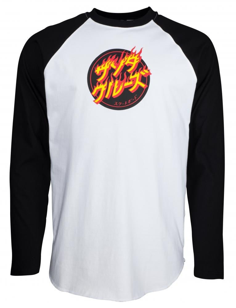 Santa Cruz Longsleeve Top Flaming Japanese Dot L/S Tee - SkateTillDeath.com