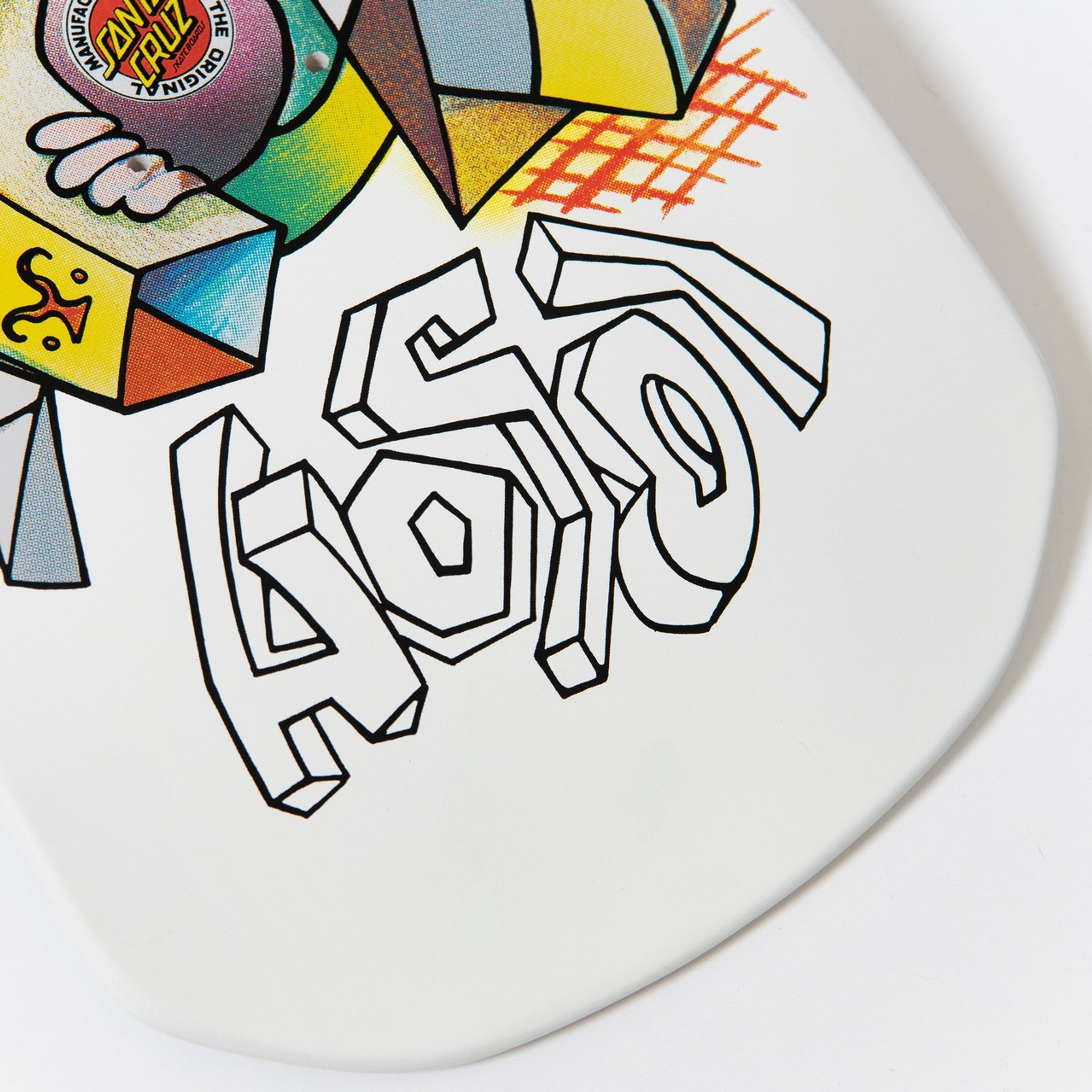 Santa Cruz Old School Hosoi Picasso Reissue Deck (White) - SkateTillDeath.com
