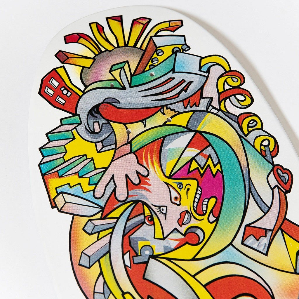 Santa Cruz Old School Hosoi Picasso Reissue Deck (White) - SkateTillDeath.com