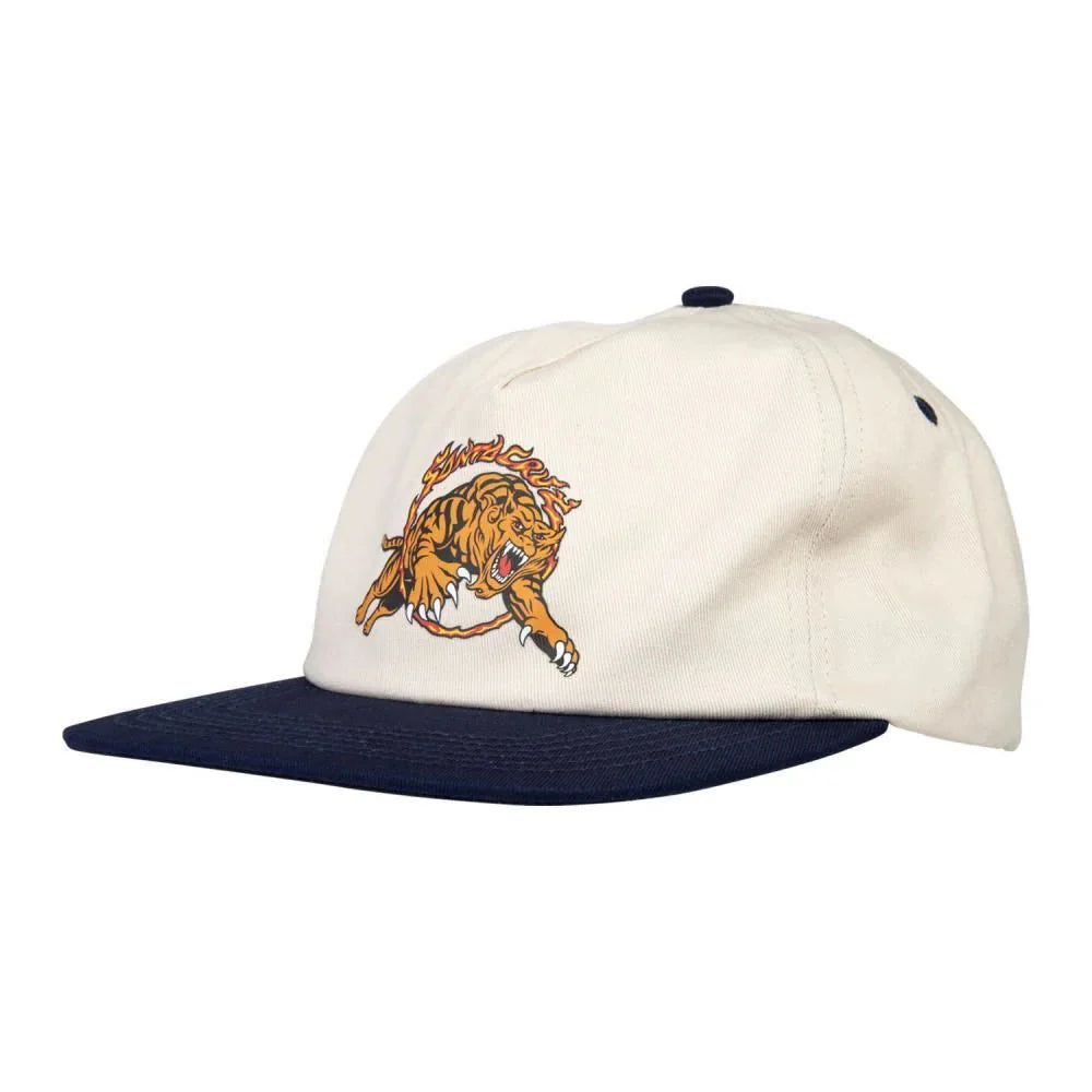 SANTA CRUZ SNAPBACK SALBA TIGER SIMPLIFIED NATURAL / NAVY - O/S - SkateTillDeath.com