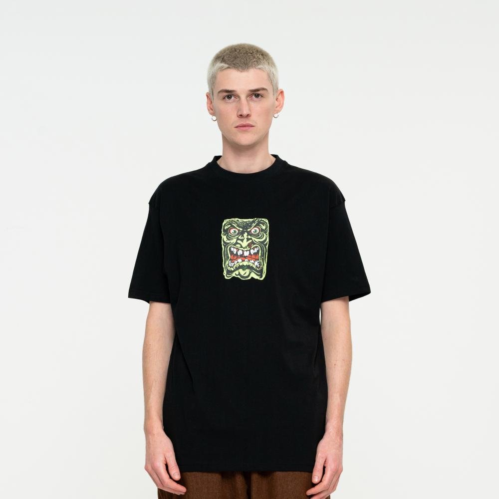 Santa Cruz T-Shirt (EU) Roskopp Face Front T-Shirt Black - SkateTillDeath.com