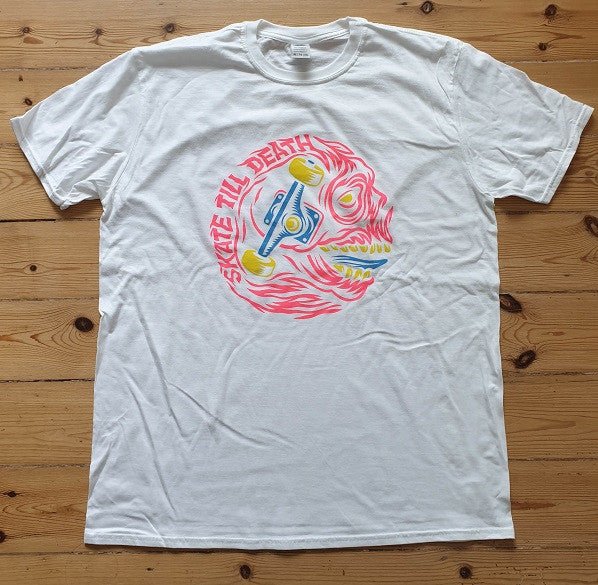 Skate Till Death T-shirt Logo White - SkateTillDeath.com