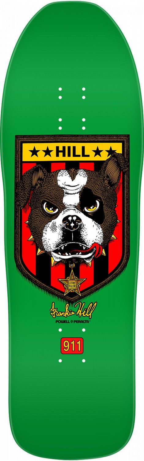 Skateboard deck Powell Peralta Frankie Hill Pro Bulldog Deck green - SkateTillDeath.com