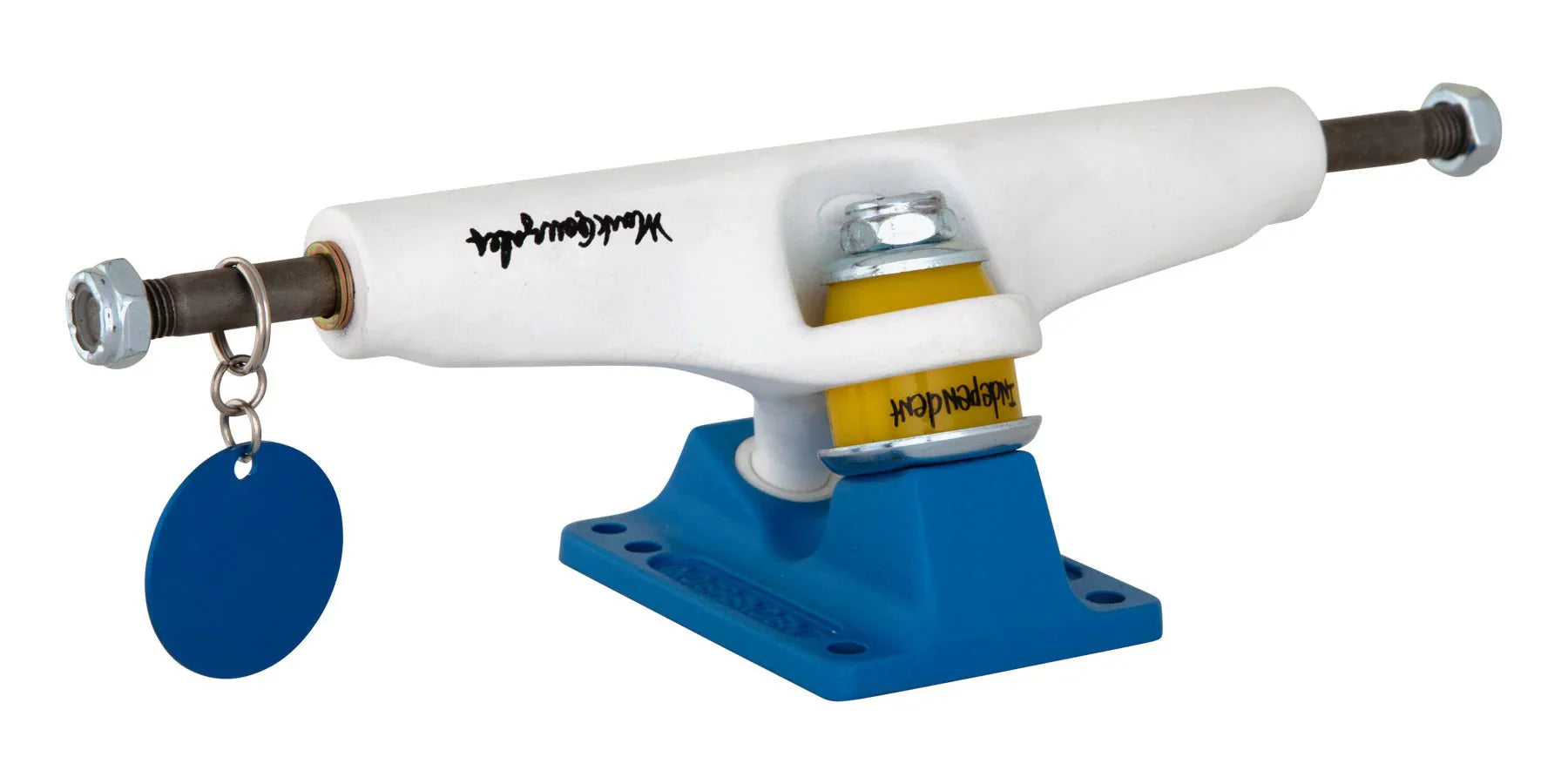 Stage 4 Mark Gonzales White / Blue Independent Skateboard Truck - SkateTillDeath.com