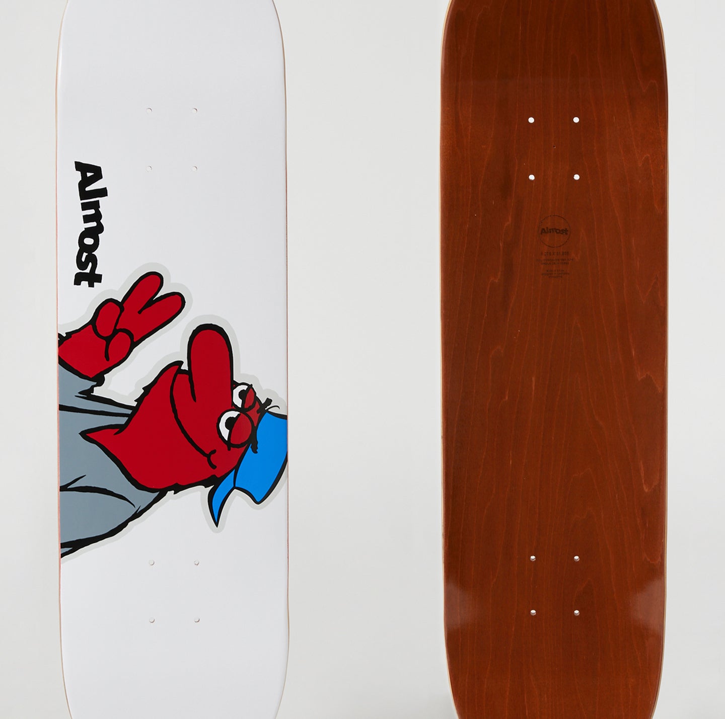 Almost - Skateboard - Deck - Red Head Hyb 8.375" (White) Deck