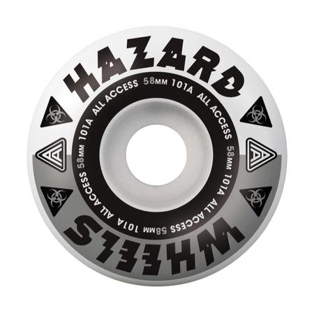 Hazard - Skateboard - Wheels - Melt Down - Radial 58mm (White/Silver) Wheels