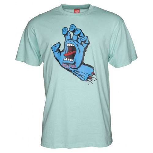 Load image into Gallery viewer, Santa Cruz T-Shirt Screaming Hand Aqua - SkateTillDeath.com
