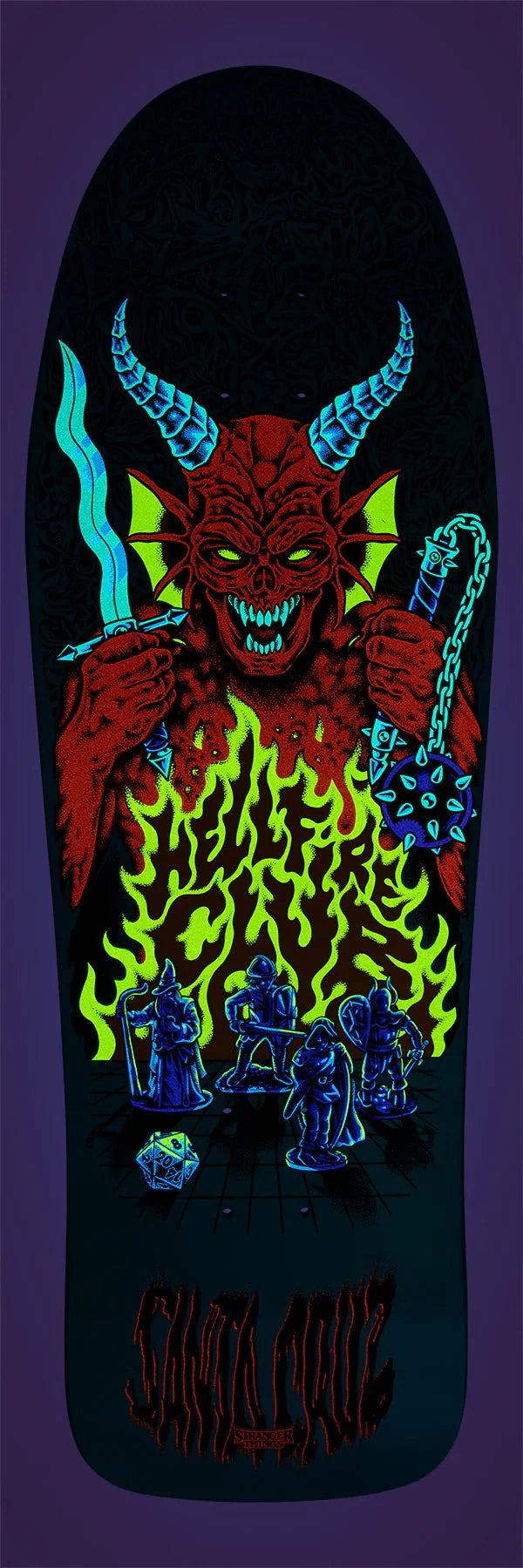 10.07in Stranger Things Knox Hellfire Pit Santa Cruz Skateboard Deck - SkateTillDeath.com