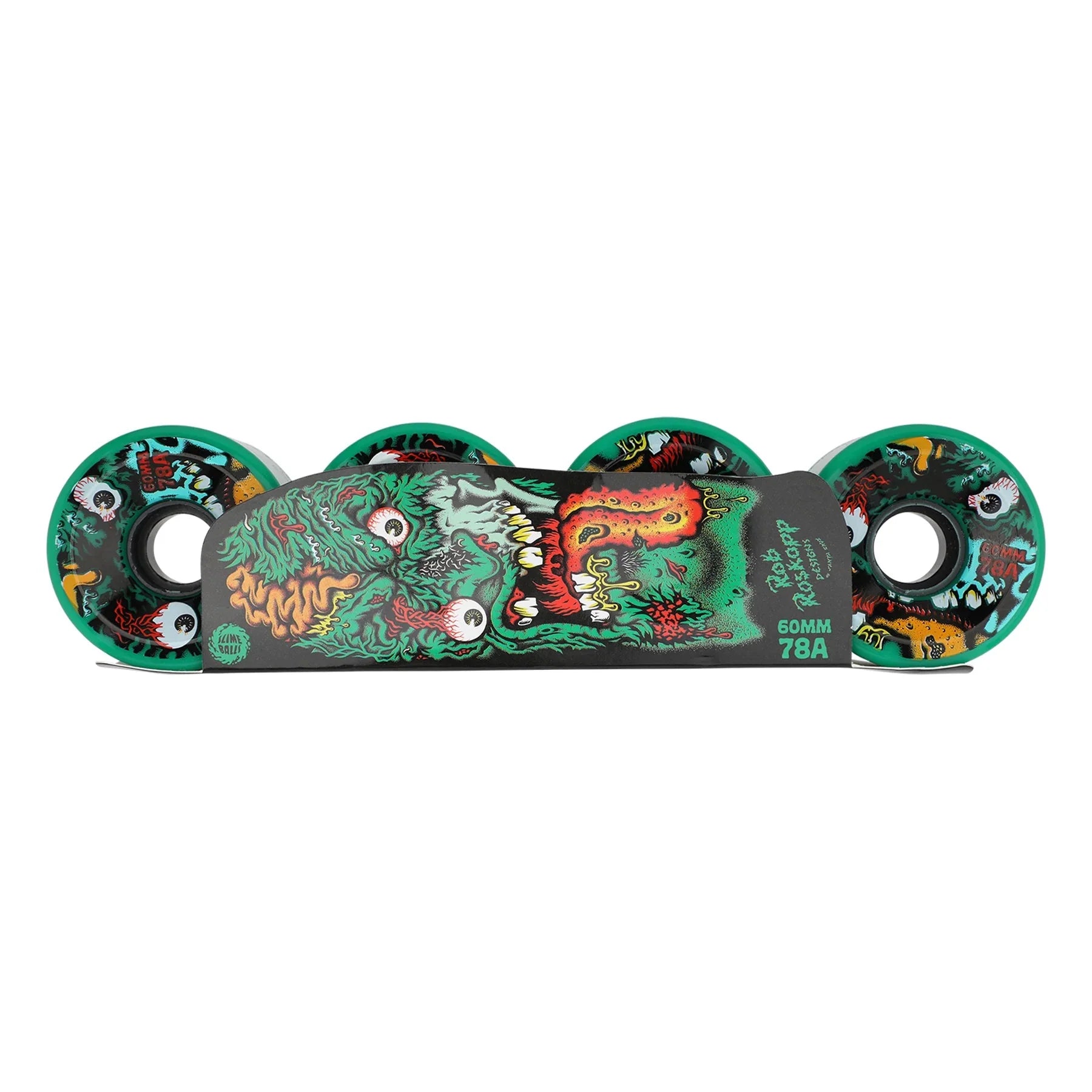 60mm Roskopp Face Two Reissue 78a OG Slime Slime Balls Skateboard Wheels - SkateTillDeath.com