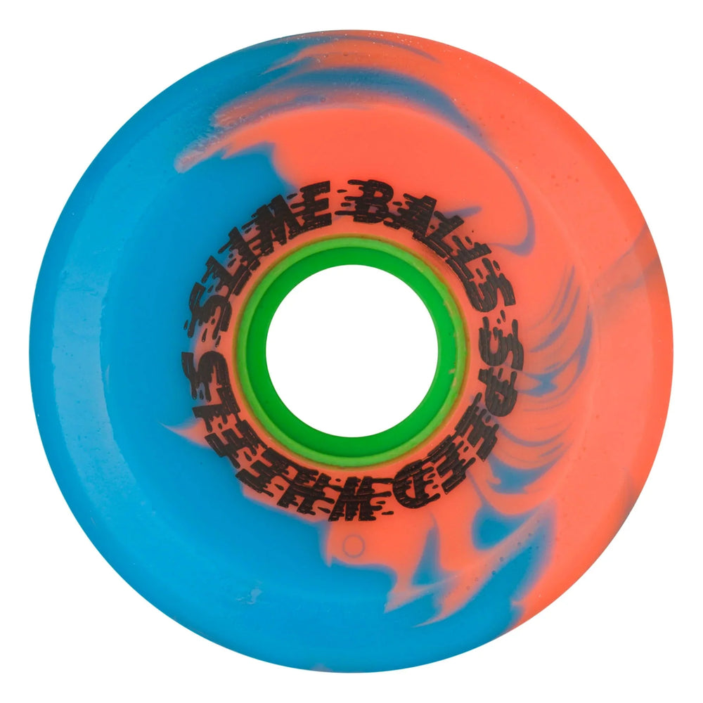 66mm OG Slime Pink Blue Swirl 78a Slime Balls Skateboard Wheels - SkateTillDeath.com