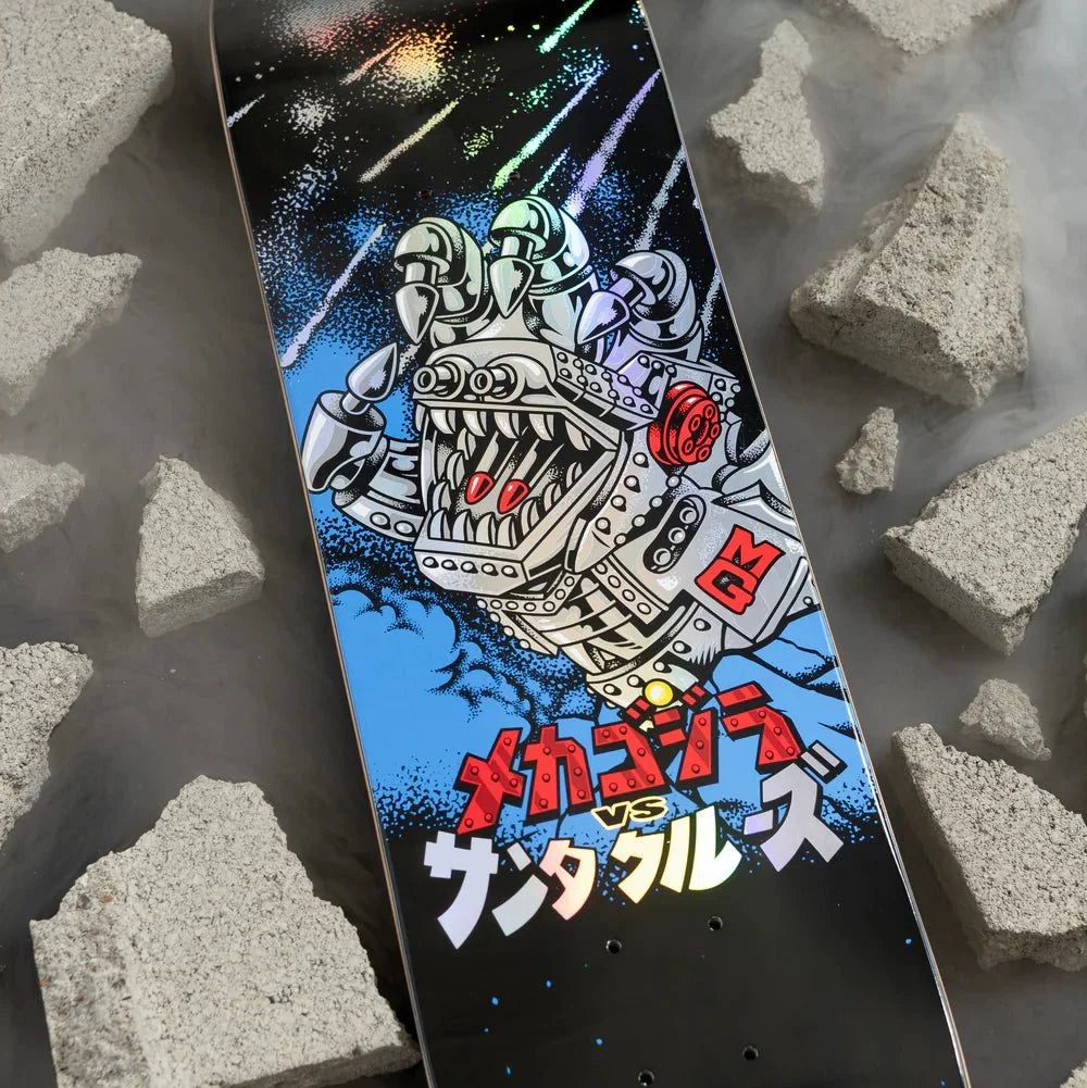8.00in Godzilla Mecha Hand Santa Cruz Skateboard Deck - SkateTillDeath.com