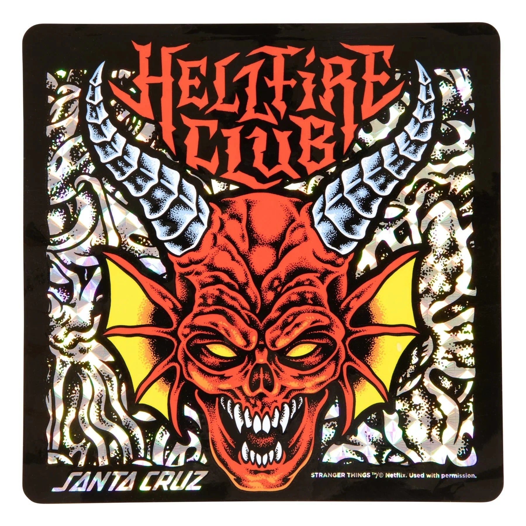 8.25in Stranger Things Hellfire Club Santa Cruz Skateboard Deck - SkateTillDeath.com