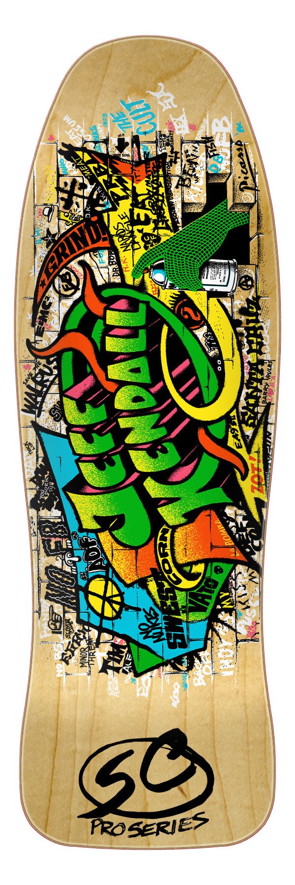 9.69in Jeff Kendall Graffiti Reissue Santa Cruz Skateboard Deck