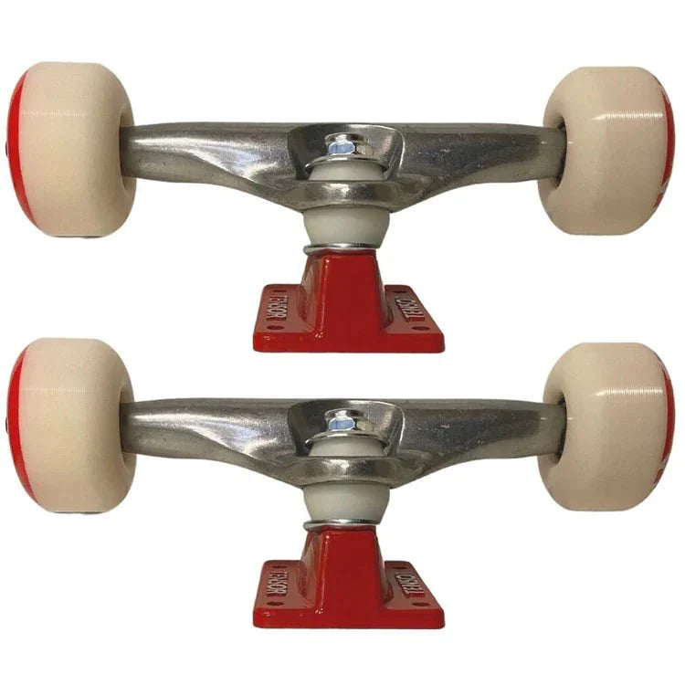 Almost Repeat Truck And Wheel Combo Raw/Red 5.25" Skateboard Trucks - SkateTillDeath.com