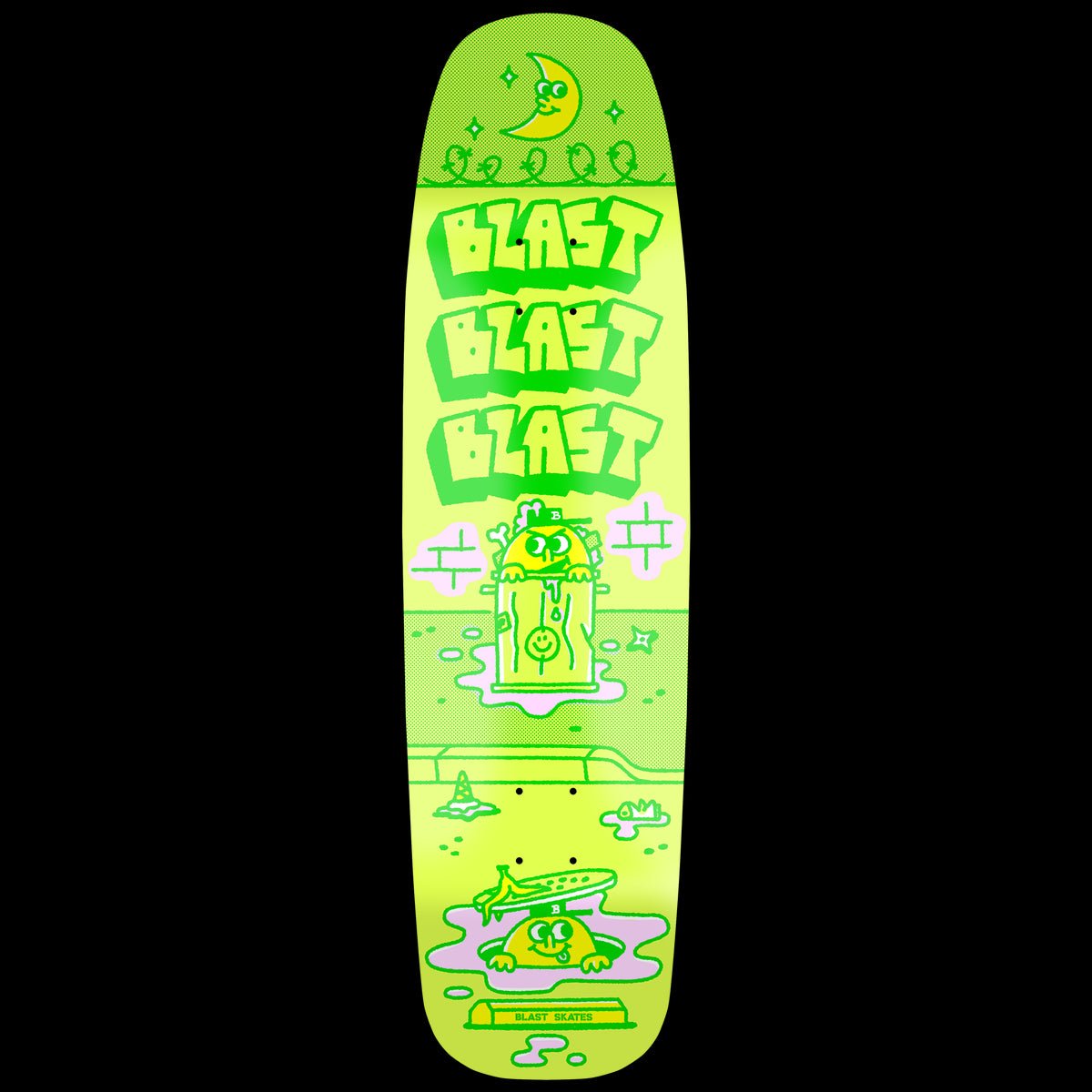 Blast Skates Wild in the Streets shaped green 8.7" - SkateTillDeath.com
