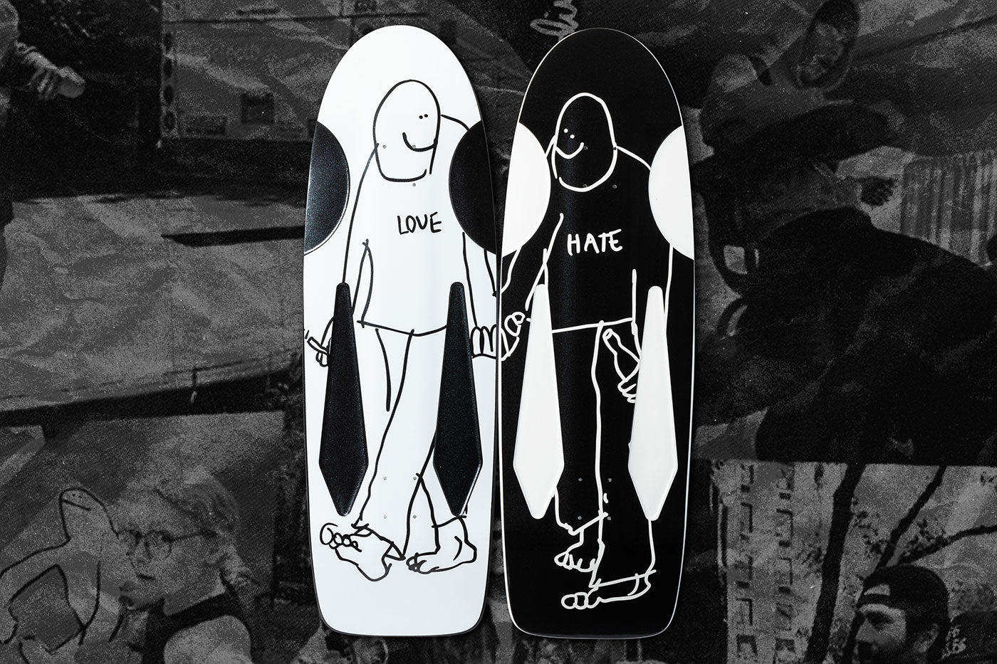 KROOKED Skateshop Day 2025 BEAMER LOVE & HATE DECKS - SkateTillDeath.com