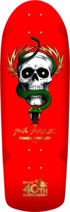 Powell Peralta Mike McGill 40th Anniversary Reissue Skateboard Deck McTwist Red w/Gold Foil - 10 x 30.125 - SkateTillDeath.com