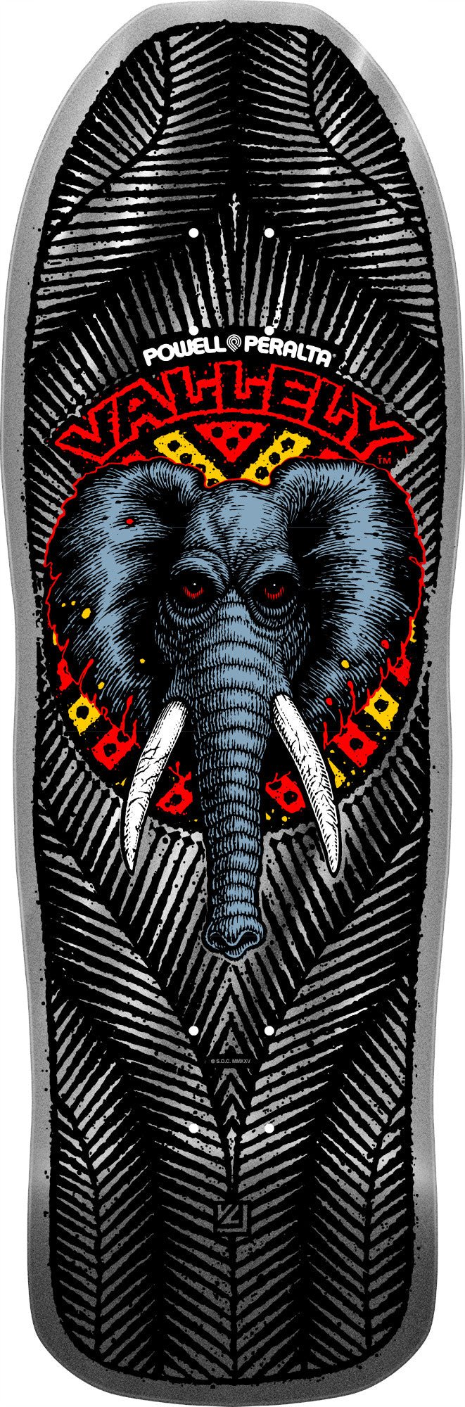 Powell Peralta Mike Vallely Elephant Reissue Skateboard Deck Silver Foil - 9.85 x 30 - SkateTillDeath.com