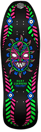 Powell Peralta Nicky Guerrero Mask Skateboard Deck Blacklight - 10 x 31.75 - SkateTillDeath.com